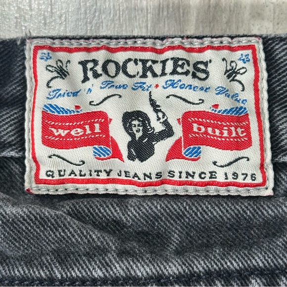 VINTAGE ROCKIES Black High Waist Relaxed Cowboy Western Tapered VTG Jeans 29 / 9 - Picture 11 of 12